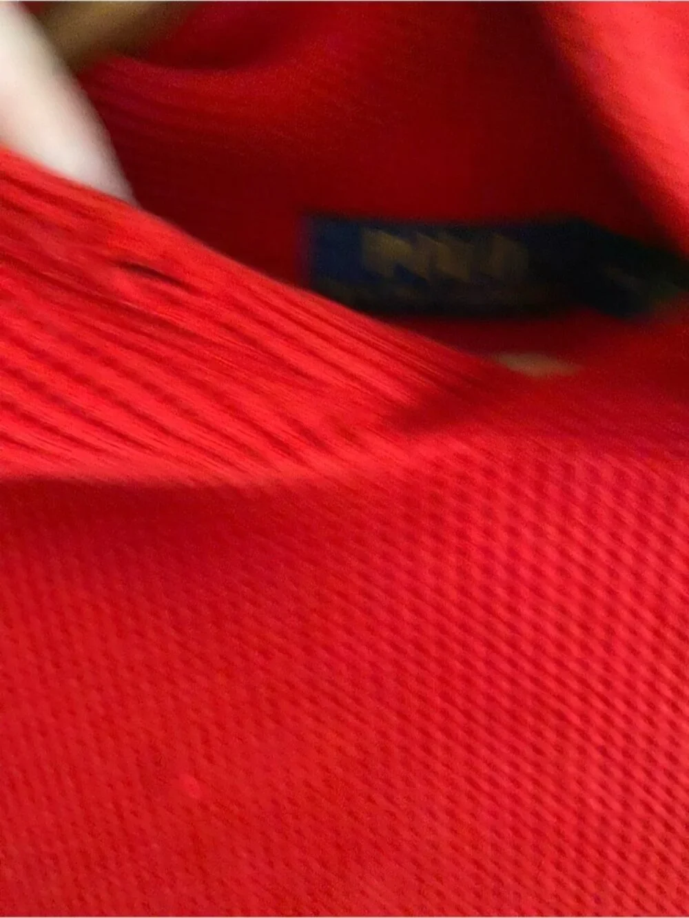 Polo Ralph Lauren Waffle Knit Hoodie Men Medium Red Shirt Cotton Pony Logo FLAW